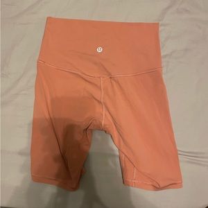 Lululemon peach orange biker shorts